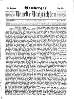 Bamberger neueste Nachrichten Montag 7. Februar 1870