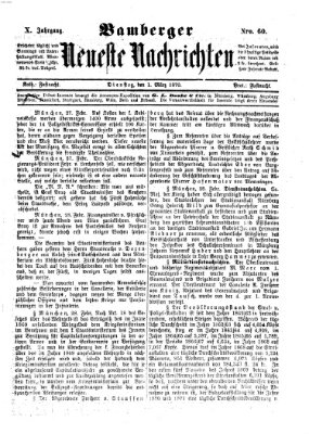 Bamberger neueste Nachrichten Dienstag 1. März 1870