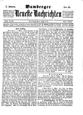 Bamberger neueste Nachrichten Freitag 4. März 1870