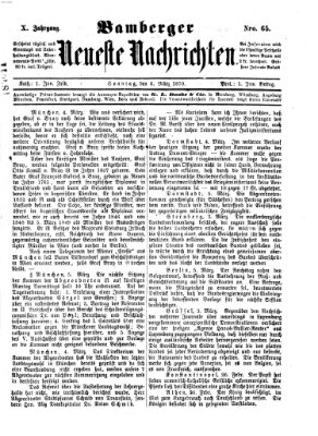 Bamberger neueste Nachrichten Sonntag 6. März 1870