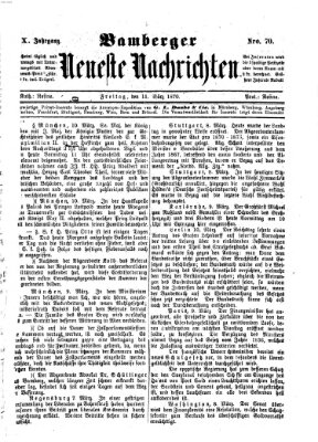 Bamberger neueste Nachrichten Freitag 11. März 1870