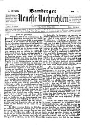 Bamberger neueste Nachrichten Dienstag 15. März 1870