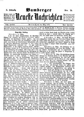 Bamberger neueste Nachrichten Mittwoch 16. März 1870