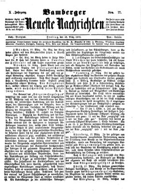 Bamberger neueste Nachrichten Freitag 18. März 1870