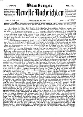 Bamberger neueste Nachrichten Sonntag 20. März 1870