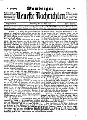 Bamberger neueste Nachrichten Montag 21. März 1870