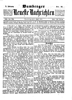 Bamberger neueste Nachrichten Sonntag 3. April 1870