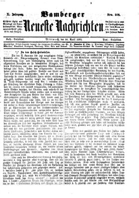 Bamberger neueste Nachrichten Mittwoch 20. April 1870