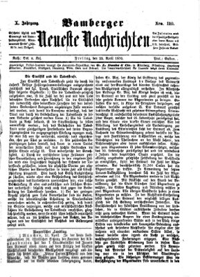 Bamberger neueste Nachrichten Freitag 22. April 1870