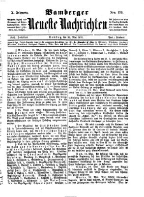 Bamberger neueste Nachrichten Samstag 21. Mai 1870