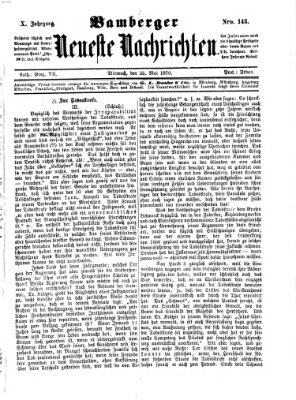 Bamberger neueste Nachrichten Mittwoch 25. Mai 1870