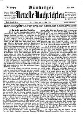 Bamberger neueste Nachrichten Dienstag 31. Mai 1870