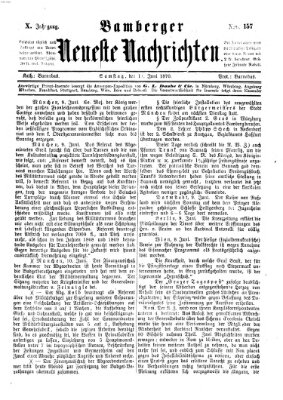 Bamberger neueste Nachrichten Samstag 11. Juni 1870