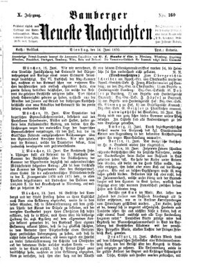 Bamberger neueste Nachrichten Dienstag 14. Juni 1870