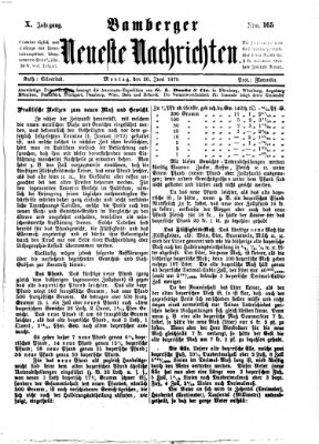 Bamberger neueste Nachrichten Montag 20. Juni 1870