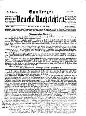 Bamberger neueste Nachrichten Mittwoch 22. Juni 1870