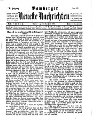 Bamberger neueste Nachrichten Sonntag 26. Juni 1870