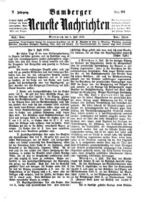 Bamberger neueste Nachrichten Mittwoch 6. Juli 1870