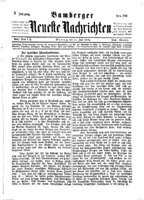 Bamberger neueste Nachrichten Montag 11. Juli 1870