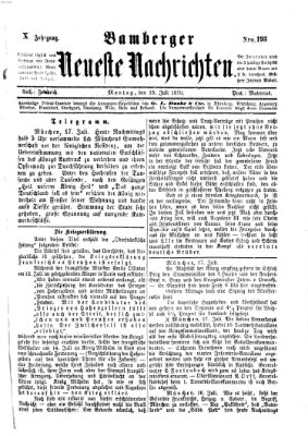 Bamberger neueste Nachrichten Montag 18. Juli 1870