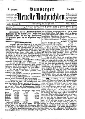 Bamberger neueste Nachrichten Dienstag 19. Juli 1870