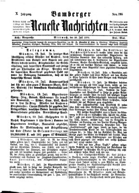 Bamberger neueste Nachrichten Mittwoch 20. Juli 1870
