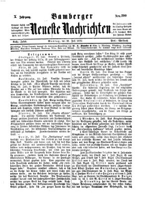 Bamberger neueste Nachrichten Montag 25. Juli 1870