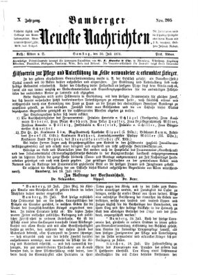 Bamberger neueste Nachrichten Samstag 30. Juli 1870