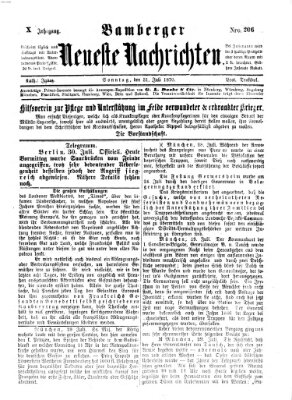 Bamberger neueste Nachrichten Sonntag 31. Juli 1870