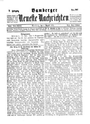 Bamberger neueste Nachrichten Montag 1. August 1870