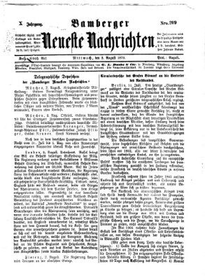 Bamberger neueste Nachrichten Mittwoch 3. August 1870