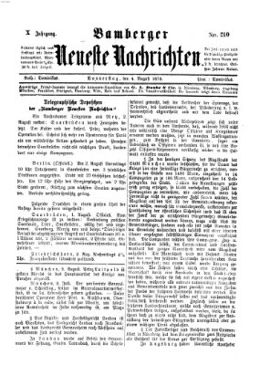 Bamberger neueste Nachrichten Donnerstag 4. August 1870