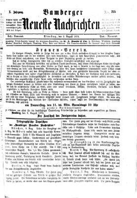 Bamberger neueste Nachrichten Dienstag 9. August 1870