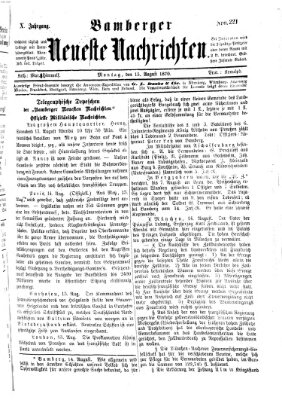 Bamberger neueste Nachrichten Montag 15. August 1870