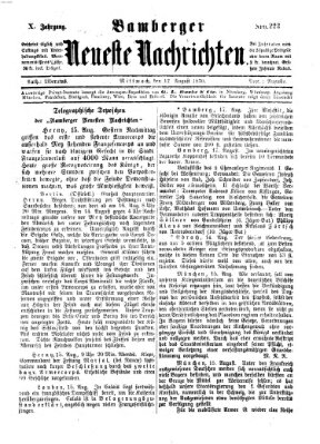 Bamberger neueste Nachrichten Mittwoch 17. August 1870