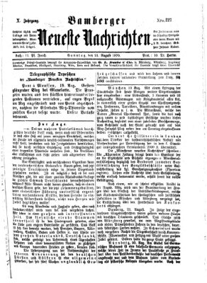 Bamberger neueste Nachrichten Sonntag 21. August 1870