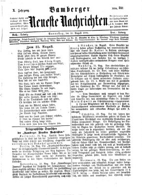 Bamberger neueste Nachrichten Donnerstag 25. August 1870