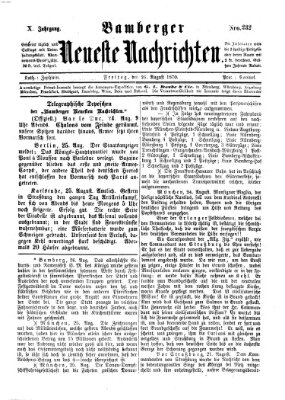 Bamberger neueste Nachrichten Freitag 26. August 1870