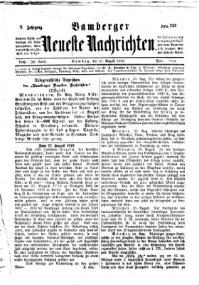 Bamberger neueste Nachrichten Samstag 27. August 1870