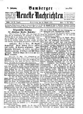 Bamberger neueste Nachrichten Sonntag 28. August 1870