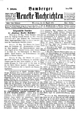 Bamberger neueste Nachrichten Montag 29. August 1870