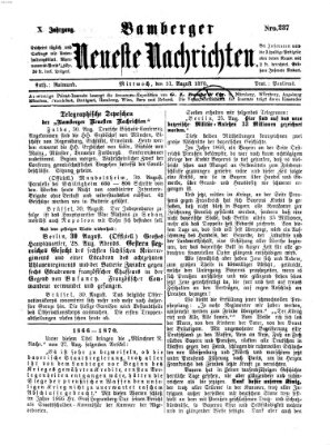 Bamberger neueste Nachrichten Mittwoch 31. August 1870