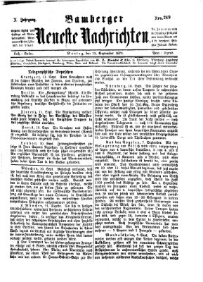 Bamberger neueste Nachrichten Montag 12. September 1870