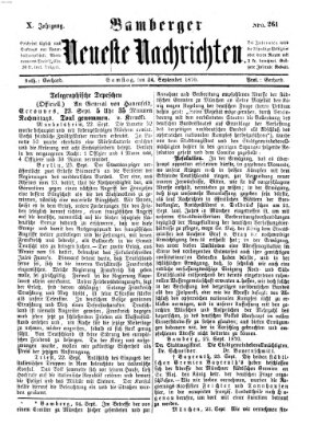 Bamberger neueste Nachrichten Samstag 24. September 1870