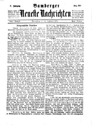 Bamberger neueste Nachrichten Dienstag 27. September 1870