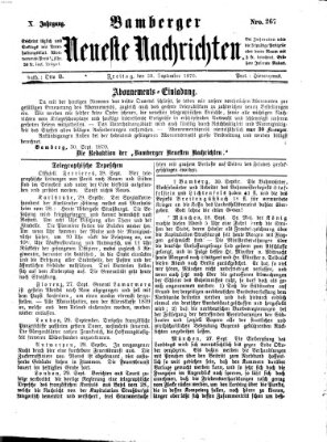 Bamberger neueste Nachrichten Freitag 30. September 1870