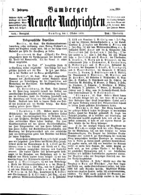 Bamberger neueste Nachrichten Samstag 1. Oktober 1870