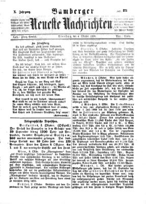 Bamberger neueste Nachrichten Dienstag 4. Oktober 1870