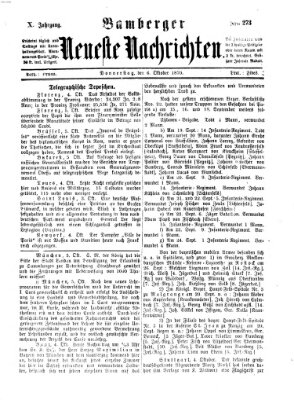 Bamberger neueste Nachrichten Donnerstag 6. Oktober 1870