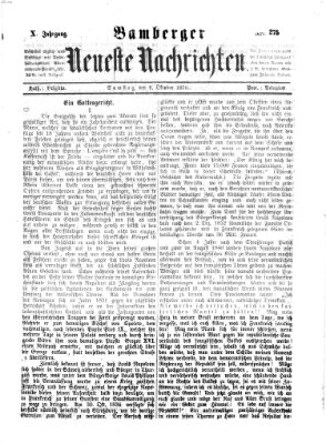 Bamberger neueste Nachrichten Samstag 8. Oktober 1870